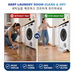1Pc Drum Washing Machine Drain Pan, Front Load Washer Filter Cleaning Water Catcher Tray, Floor Protector for Laundry Room