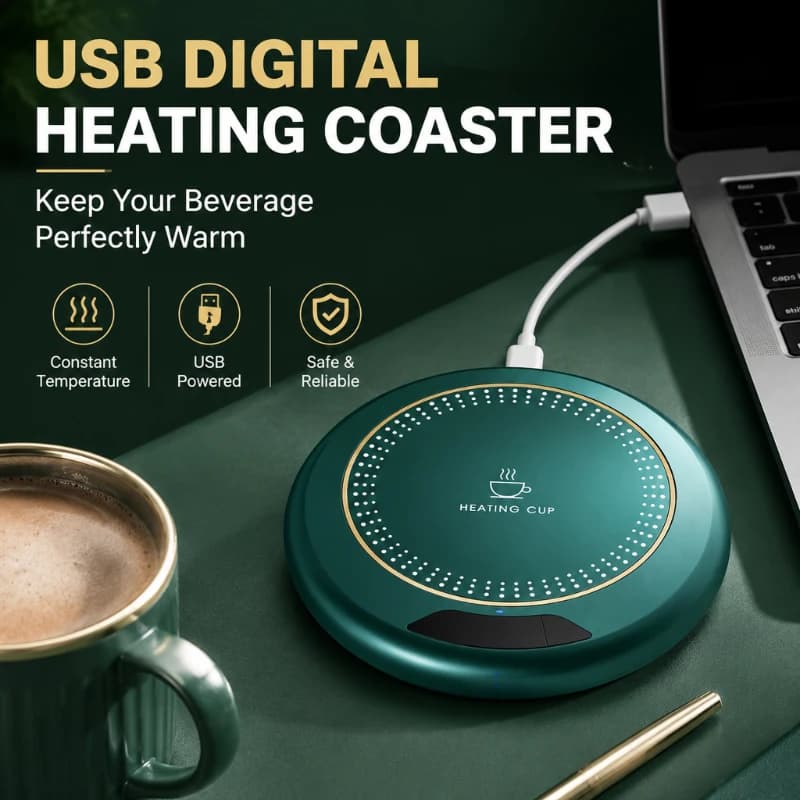 USB Powered Cup Heater Digital Display Smart Constant Temperature Mug Warmer Office Desktop Coffee Tea Milk Heating Coaster