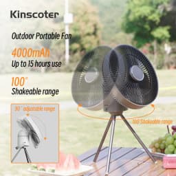 Electric Oscillating Fan Rechargeable Desktop Circulator Wireless Ceiling Camping Tent Fan with Remote Control LED Lighting