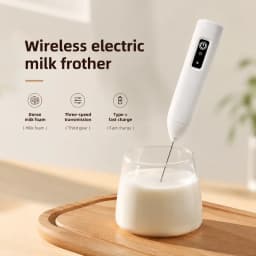 Milk Frother Egg Beater Mini Coffee Whisk Mixer Rechargeable Electric Milk Frother Wireless Milk Foamer Maker Handheld Stirrer