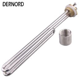 DERNORD 1kw 2kw 3kw 4kw 5kw 1"BSP U Type AC Electrical Fold Back Heating Element 220V Brass Flange Immersion Water Heater