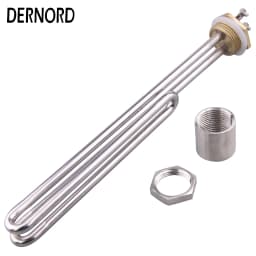 DERNORD 1kw 2kw 3kw 4kw 5kw 1"BSP U Type AC Electrical Fold Back Heating Element 220V Brass Flange Immersion Water Heater