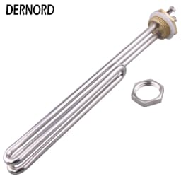DERNORD 1kw 2kw 3kw 4kw 5kw 1"BSP U Type AC Electrical Fold Back Heating Element 220V Brass Flange Immersion Water Heater