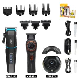 Kemei KM-2153 Professional Bold Hair Cut Machine 8000RPM Fade Blade 2000mAh LED Display 2-Speed 5W DC Motor Men's Hair Clipper
