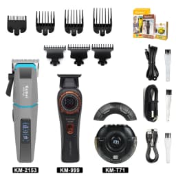 Kemei KM-2153 Professional Bold Hair Cut Machine 8000RPM Fade Blade 2000mAh LED Display 2-Speed 5W DC Motor Men's Hair Clipper