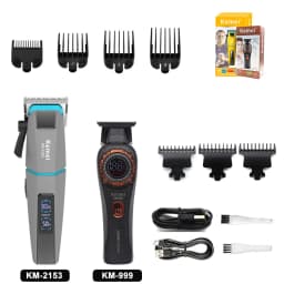 Kemei KM-2153 Professional Bold Hair Cut Machine 8000RPM Fade Blade 2000mAh LED Display 2-Speed 5W DC Motor Men's Hair Clipper