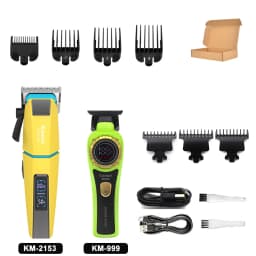 Kemei KM-2153 Professional Bold Hair Cut Machine 8000RPM Fade Blade 2000mAh LED Display 2-Speed 5W DC Motor Men's Hair Clipper