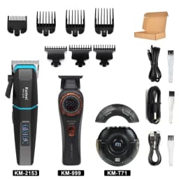 Kemei KM-2153 Professional Bold Hair Cut Machine 8000RPM Fade Blade 2000mAh LED Display 2-Speed 5W DC Motor Men's Hair Clipper