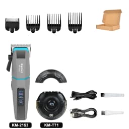 Kemei KM-2153 Professional Bold Hair Cut Machine 8000RPM Fade Blade 2000mAh LED Display 2-Speed 5W DC Motor Men's Hair Clipper