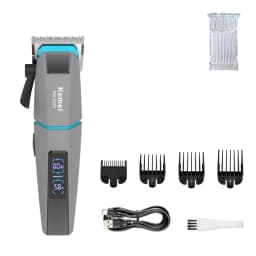 Kemei KM-2153 Professional Bold Hair Cut Machine 8000RPM Fade Blade 2000mAh LED Display 2-Speed 5W DC Motor Men's Hair Clipper