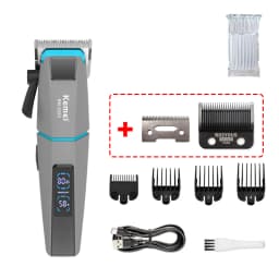 Kemei KM-2153 Professional Bold Hair Cut Machine 8000RPM Fade Blade 2000mAh LED Display 2-Speed 5W DC Motor Men's Hair Clipper