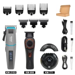 Kemei KM-2153 Professional Bold Hair Cut Machine 8000RPM Fade Blade 2000mAh LED Display 2-Speed 5W DC Motor Men's Hair Clipper