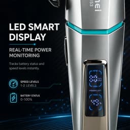 Kemei KM-2153 Professional Bold Hair Cut Machine 8000RPM Fade Blade 2000mAh LED Display 2-Speed 5W DC Motor Men's Hair Clipper