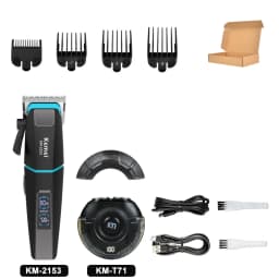 Kemei KM-2153 Professional Bold Hair Cut Machine 8000RPM Fade Blade 2000mAh LED Display 2-Speed 5W DC Motor Men's Hair Clipper