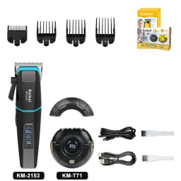 Kemei KM-2153 Professional Bold Hair Cut Machine 8000RPM Fade Blade 2000mAh LED Display 2-Speed 5W DC Motor Men's Hair Clipper