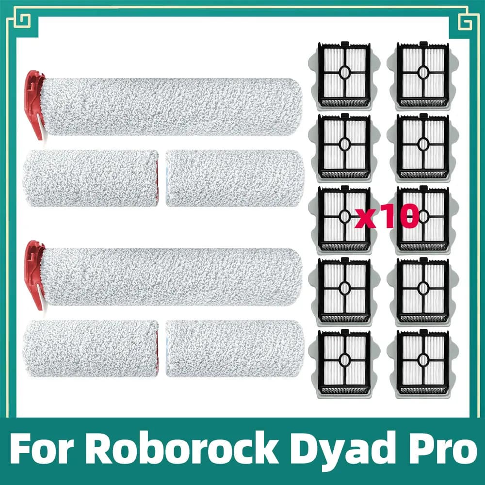 Replacement Compatible For Roborock Dyad Pro / Dyad Pro Combo / WD2H1A / A10 Ultra Soft Brush Roller HEPA Filter Accessories