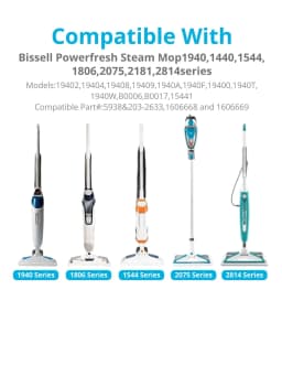Adaptation Steam Mop Pads for Bissell PowerFresh 1940 1806 1544 1440 2075 2685A 2814 Series Washable Steam Mop Pads Replacement