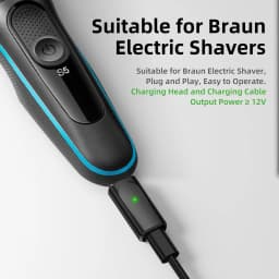 LISI 12V Type-C Shaver Adapter Charging Converter for Braun Series 3 5 7 9 Electric Shaver Machine with Charging Indicator