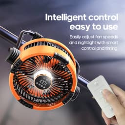 New 6 in 1 Outdoor Camping Fan 20000mAh Rechargeable Portable Wireless Tent Ceiling Fan 4 Speed Adjustment with Hook & LED Light