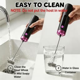 Electric Milk Frother USB Rechargeable Handheld 3 Speeds Coffee Foam Maker Cappuccino Frothing Wand Mixer for Kitchen Cafe Use