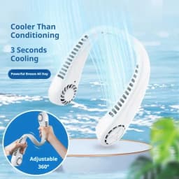 Portable Bladeless Neck Fan Neck Air Conditioner Rechargeable Cooling Fan Outdoor Personal Fan Wearable Cooler Gifts