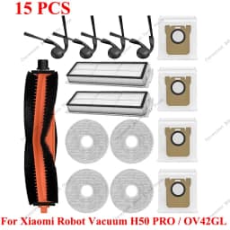 Spare Parts Robot Vacuum Dust Bag For Xiaomi Robot Vacuum H50 PRO/OV42GL Accessories Main Side Brush Filter Wipe Cloth Dust Bag