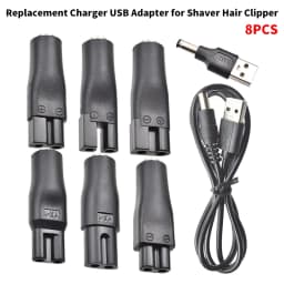 8 PCS USB Adapter Cable DC Converter Universal For All Kinds Of Electric Shaver Hair Clippers Power Cord 5V Replacement Charger
