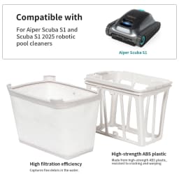 Replacement Filter for Aiper Scuba S1 – Captures 3µm Debris, 180µm Basket, 3.5L, Designed for Fast Cleaning