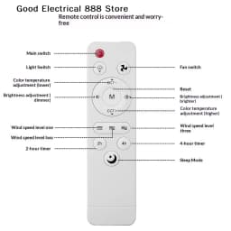 【GE】1Pcs Universal Basic Remote Controller For Living Room Ceiling Fans With Light And Sleep Mode, Speed Control DIY Accessories