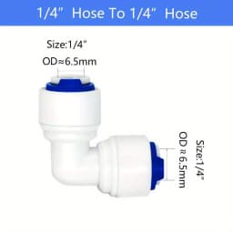 1/4 inch Tube to 1/4 inch Tube Push Fit Elbow Quick Connect for RO Water System Set Of 10