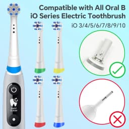 Rotation Replacement Brush Heads Compatible with Oral B iO 2/3/4/5/6/7/7G/8/9/10 Series Electric Toothbrush (4/8/12 Pcs)