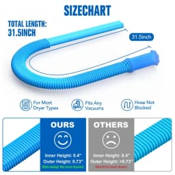 New Dryer Vent Cleaner Hose with Elastic Connector Compatible with Most Vacuum Cleaner, Quickly Lint Remover Cleaning Supplies
