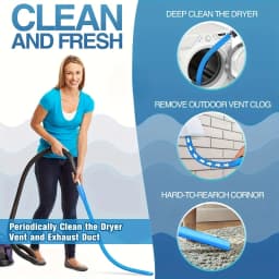 New Dryer Vent Cleaner Hose with Elastic Connector Compatible with Most Vacuum Cleaner, Quickly Lint Remover Cleaning Supplies
