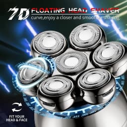 Electric Shaver 7D Floating Cutter Head Base Charging Portable Men's Beard Trimmer Clipper Skull Shaver Waterproof Shaving