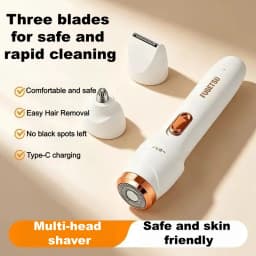3-in-1 Electric Hair Removal Set Portable Type-C Rechargeable Shaver for Underarm Leg And Nose Hair Trimming