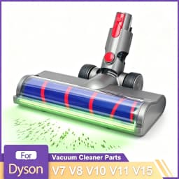 Green Light Dust Detection Fluffy Head, Soft Roller Vacuum Attachment for Dyson V7 V8 V10 V11 V15 Replacement Part for Hardwood