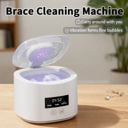 50KHZ Ultrasonic Braces Cleaning Machine USB Rechargeable Multi-Function Invisible Retainer Denture Machine