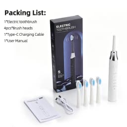Electric Toothbrush Rechargeable 5 Modes IPX7 Waterproof, Adult Toothbrush with 4 Heads, 60-Day Battery USB-C, Travel Gift