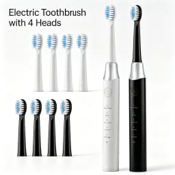 Electric Toothbrush Rechargeable 5 Modes IPX7 Waterproof, Adult Toothbrush with 4 Heads, 60-Day Battery USB-C, Travel Gift