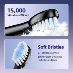 Electric Toothbrush Rechargeable 5 Modes IPX7 Waterproof, Adult Toothbrush with 4 Heads, 60-Day Battery USB-C, Travel Gift