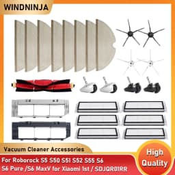 For Roborock S5 S50 S51 S52 S55 S6 S6 Pure S6 MaxV for Xiaomi 1st / SDJQR01RR Vacuum Cleaner Roller Brush Filter Wheel Mop Part