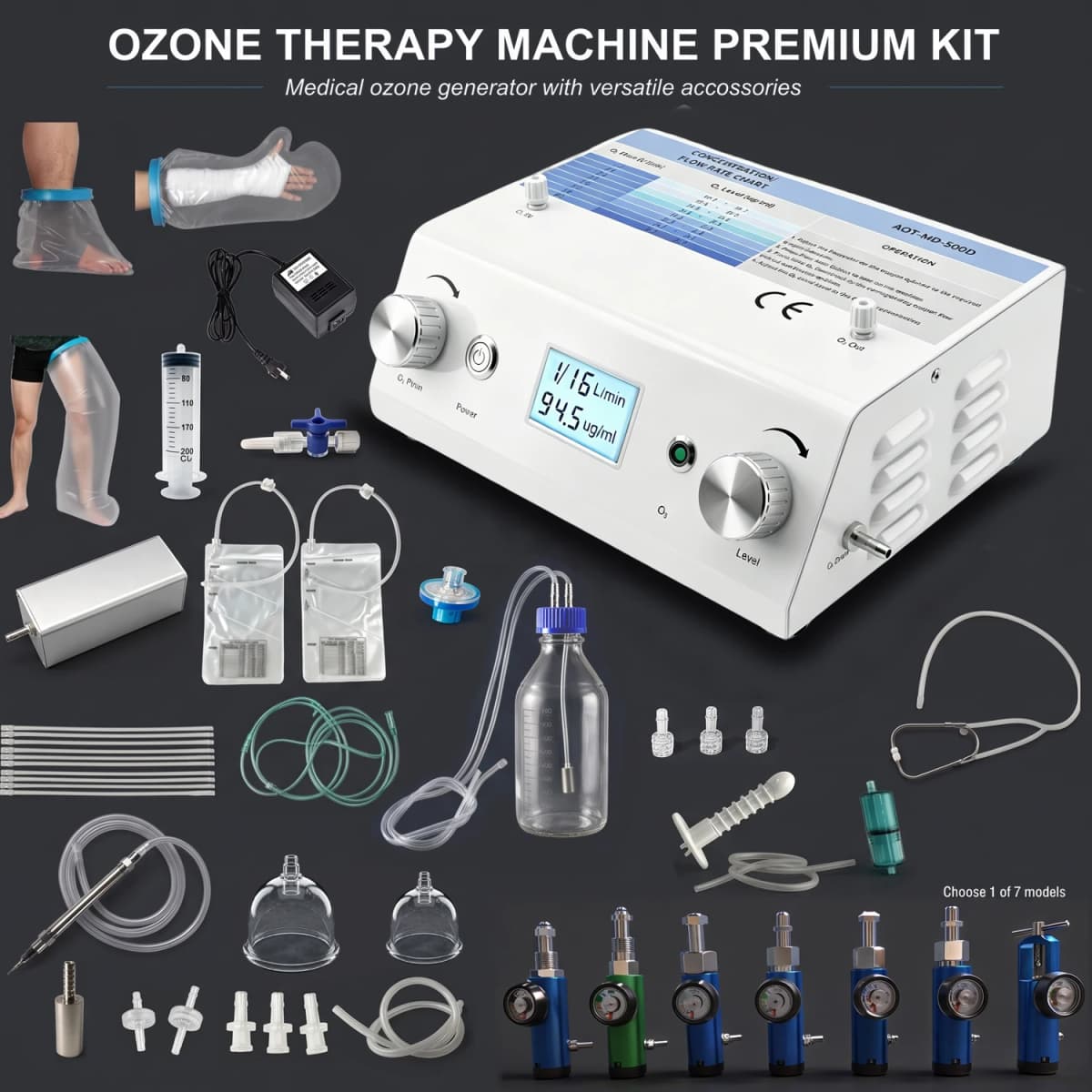 Ozone Machine O3 Generator Full Kit with Accessories for Ozonoterapia