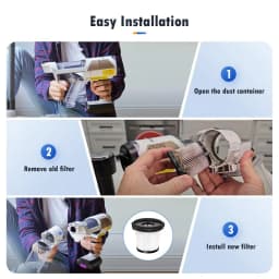 4Pack HEPA Filters, for Shark IW3511,IW3611,IW1111 Detect Pro Cordless Stick Vacuum Cleaner Shark BU3521 Clean Empty System