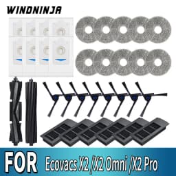 Home Robot Vacuum Spare Parts For Ecovacs X2 Omni X2 Pro DEX86 Main Roller Side Brush HEPA Filter Mop Cloth Dust Bag Parts