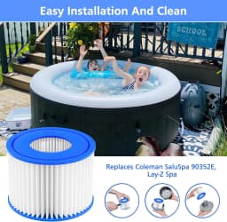 Hot Tub Filter VI, Spa Filter Cartridge for Bestway VI Lay-Z-Spa Intex, Coleman SaluSpa 90352E 58323 58323E, Hot Tub Spa Filters
