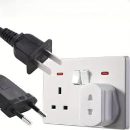 UK 2-Pin to 3-Pin Plug Adapter for Electric Toothbrush/Shaver Charging Bathroom Safe Razor Socket Converter with 3-Prong Charger