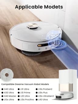 Mop Cloth For Xiaomi Robot Vacuum X20 +, X20 Plus X10+ X10 Plus Parts For Dreame Bot L10s Pro L10s Ultra S10, S10 Pro L20 Ult