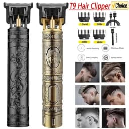 2025 New Vintage USB T9 Hair Cutting Machine/Accessories Men's Electric LCD Shaver Haircut Machine 0mm Barber Shaver