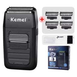 Kemei Rechargeable Cordless Shaver for Men Twin Blade Reciprocating Beard Razor Face Care Multifunction Strong Trimmer KM-1102