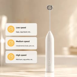 Electric Coffee Frother 2 In 1 Rechargeable Type-C Blender Stainless Steel 3 Speeds Milk Mixer Egg Beater Handheld Foam Maker
